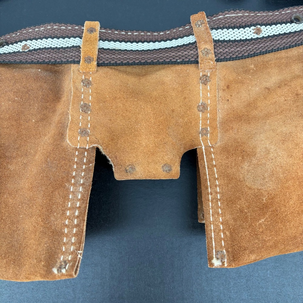 Nicholas Tool Belt Heavy Split Cowhide Leather Pockets Workwear Carpenter Apron - Picture 7 of 10